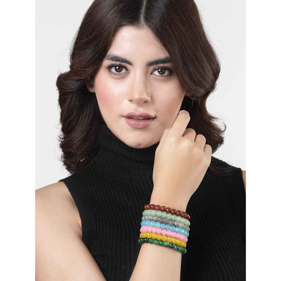 NVR Unisex Set of 7 Artificial Beads Bracelet | NVR2293