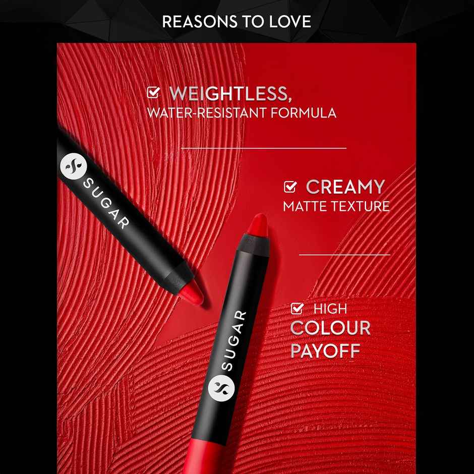 SUGAR Cosmetics Matte As Hell Crayon Lipstick - 01 Scarlett O'Hara