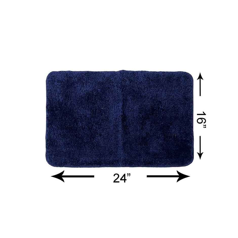 Bianca Soft Cotton Anti Slip Bath Mat | 41 x 61 cm | Benz Solid | Navy Blue