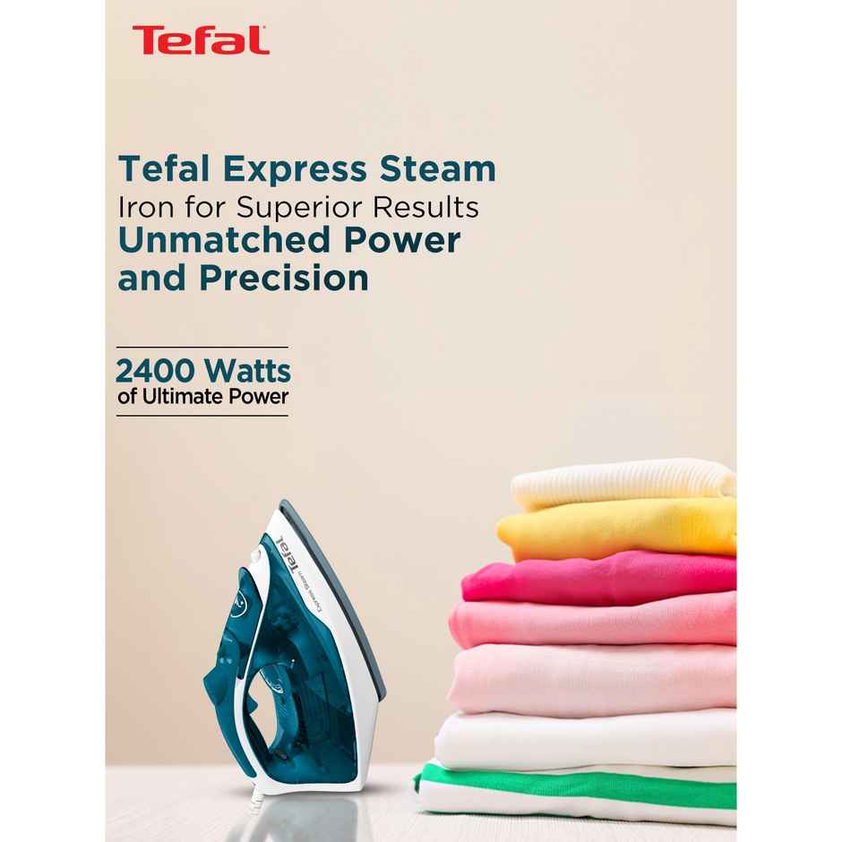 Tefal Express Steam Iron 2400 W, X-Glide Ceramic Soleplate, 40g/min Steam, Wrinkle Remover