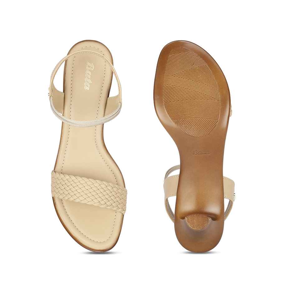 Bata Cone Heel Beige Sandal For Women - 6