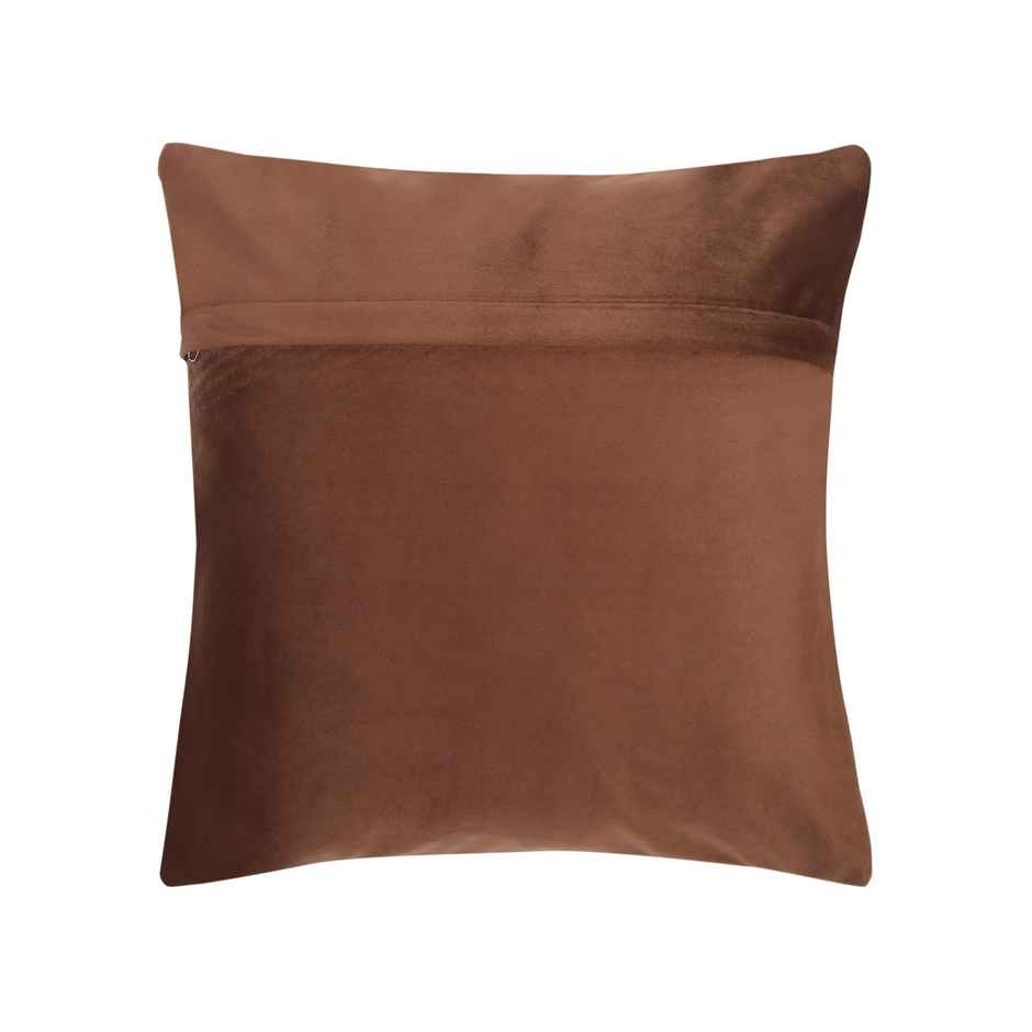 Hosta Homes Soft Velvet Abstract Pattern Golden Foil Printed Brown Cushion Covers | Pack of 2