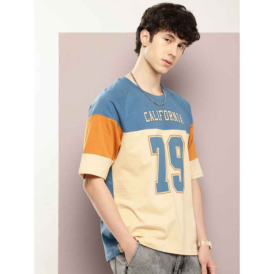 Dillinger Men's T-shirt Raglan Sleeve Oversized Printed | Beige - S