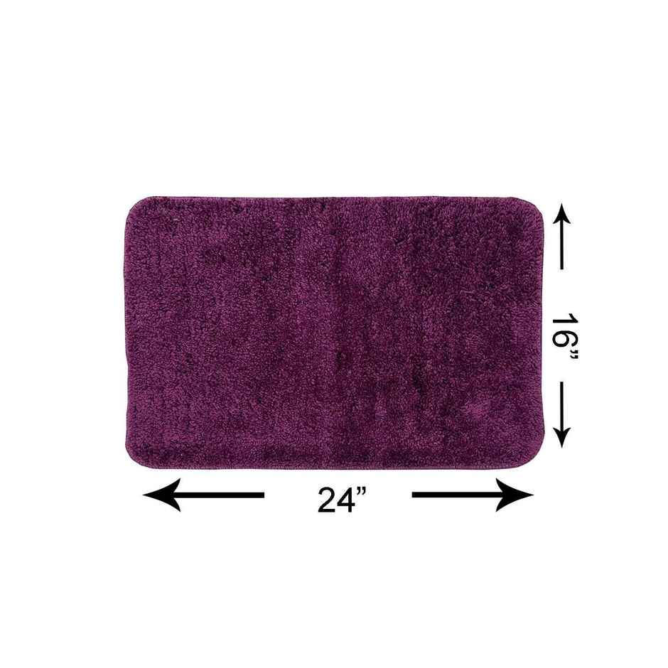 Bianca Soft Cotton Anti Slip Bath Mat | 41 x 61 cm | Benz Solid | Plum