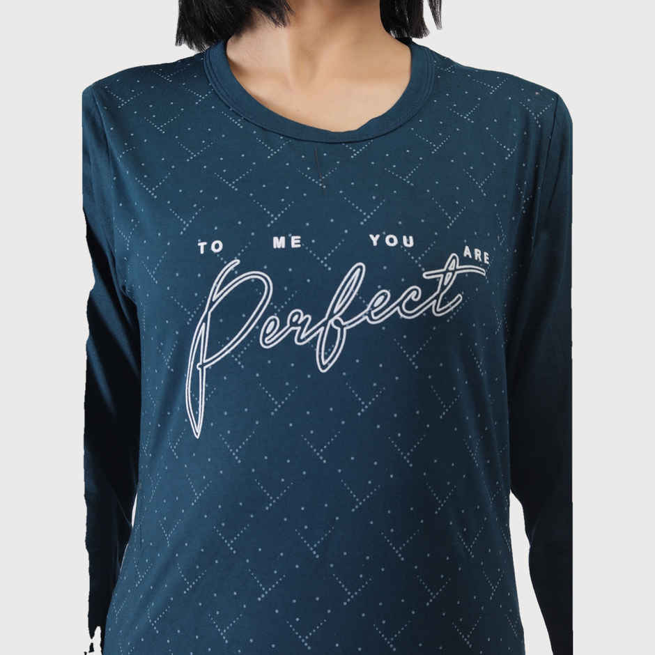 Duchess Women's Regular Fit Stylish Long T-shirt | Airforce - 2XL