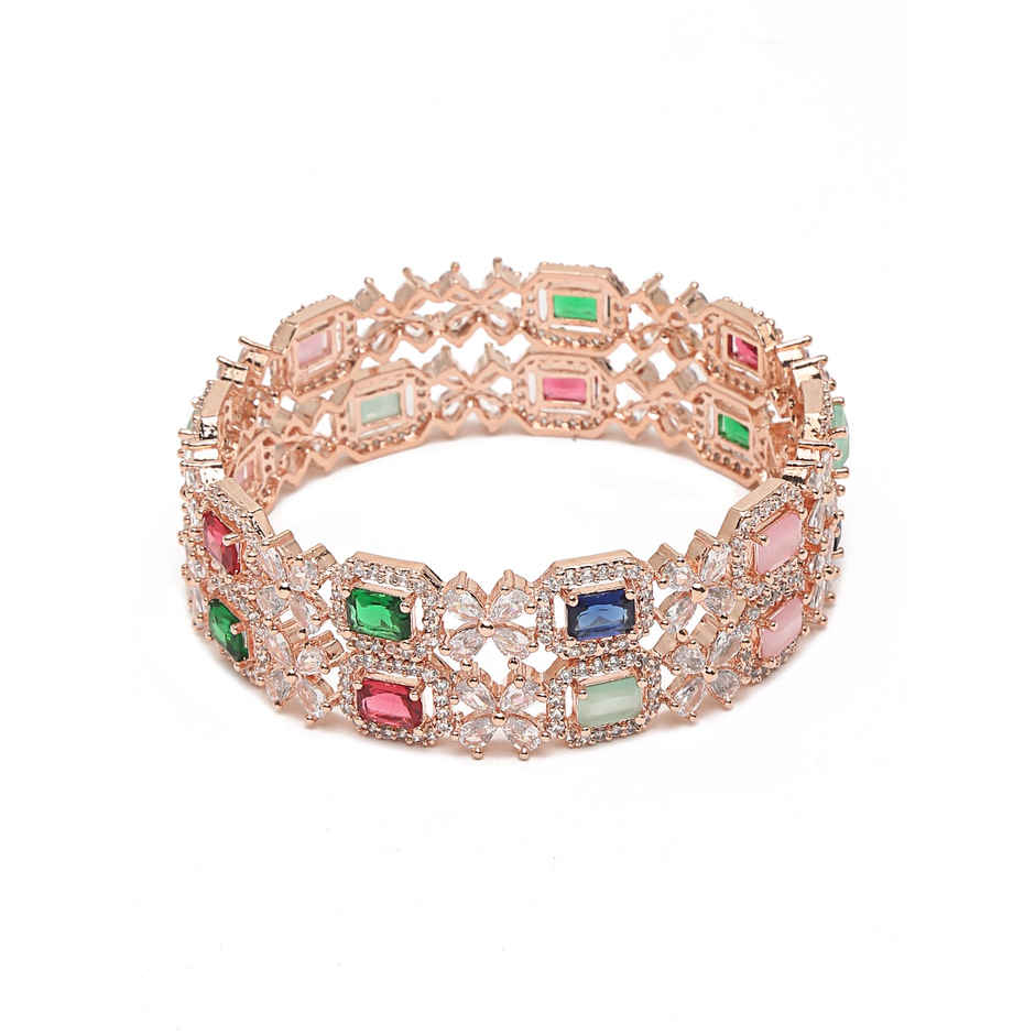 Youbella Jewellery Stylish Multi-Color Stone Studded Bangles For Girls And Women(Ybbn - 91889 - 2.8)