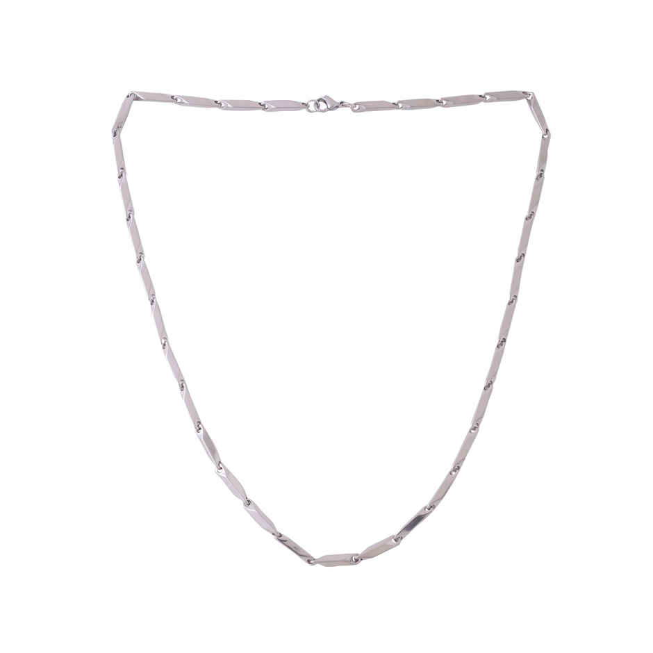 NVR Men's Silver - Toned Stainless Steel Rhodium Plated Chain | NVR2110