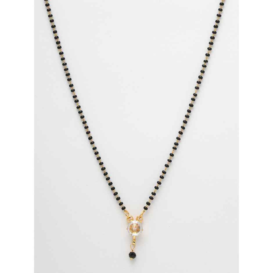 NVR Black Gold Plated Beaded Mangalsutra | NVR2141