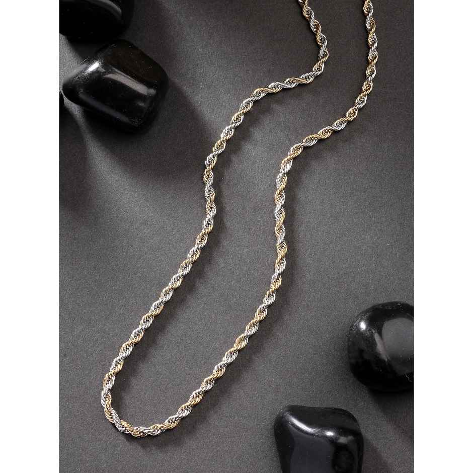 NVR Men's Rhodium-plated Stainless Steel Chain | NVR2565
