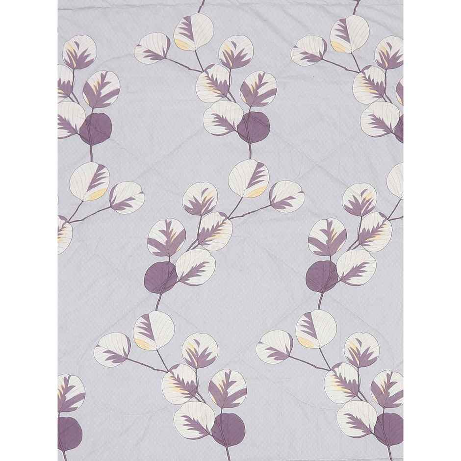 STATUS Reversible Floral Printed Comforter | Grey Lilac - 215 cm x 220 cm
