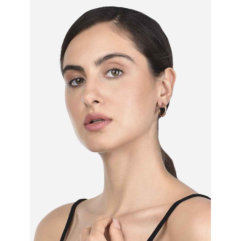 Accessorize London Women's Gold Super Classics Twist Textured Hoops Earring - Gold