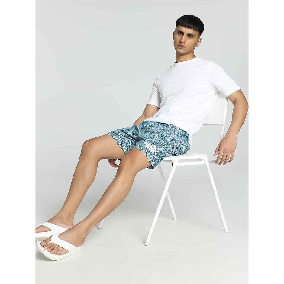 Puma Men's Printed Woven Boxers | Blue Coral | M