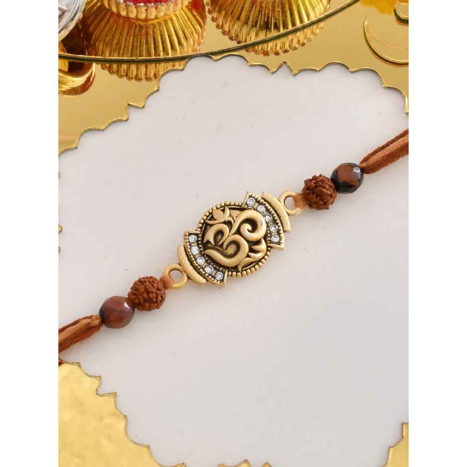 Thread Om Beaded Colourful Threads Rakhi For Brother (Voylla)