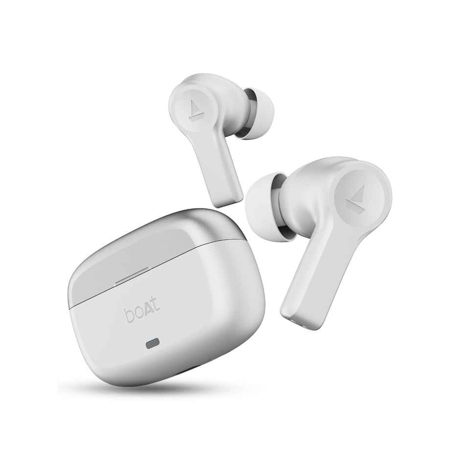 boAt Airdopes Flex 454 ANC TWS Earbuds with mic, 60Hrs Battery, Active Noise Cancellation(32dB), App Support, 4Mics ENx, Fast Charge, v5.2 Bluetooth Earbuds - Zinc White