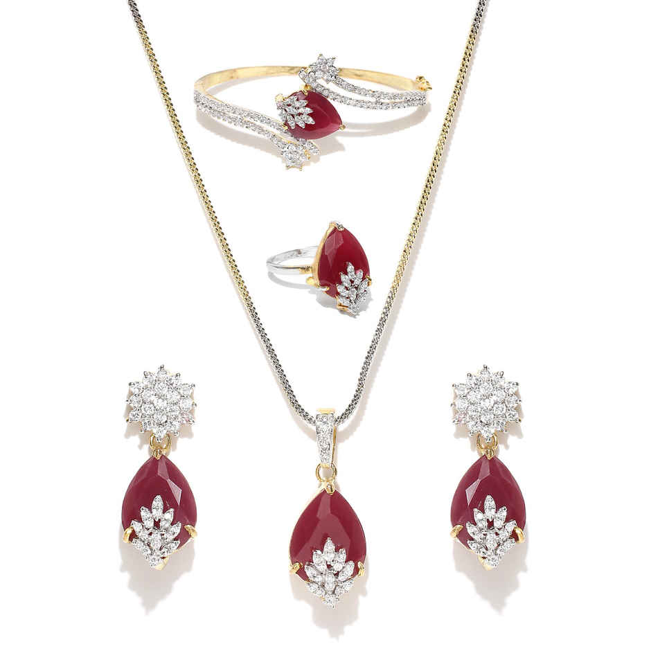 Youbella Ad Combo Of Jewellery Set For Girls And Women (Red)(Mix - Combo - 77)