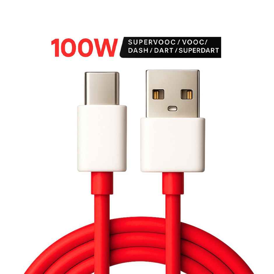 Roarx USB Type C Cable 10 A 1 m TPE 100 WATT SUPERVOOC/VOOC/DASH/Warp charger Cable Compatible with oneplus OnePlus 12/OnePlus 12r /OnePlus 11/OnePlus 11R/OnePlus 10 Pro/OnePlus 10R/ 9R/ 8 / 8T / 7 / 7T / 6  (Compatible with 100W SUPERVOOC, VOOC, WARP 80W 65W 33W WARP Type C Cable Data Cable) - Red