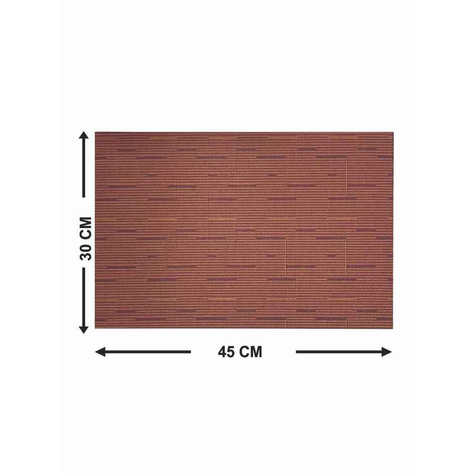 Bianca Premium Woven PVC Placemat for Dining Table | 12 x 18 | 6 pcs | Alpine Rust