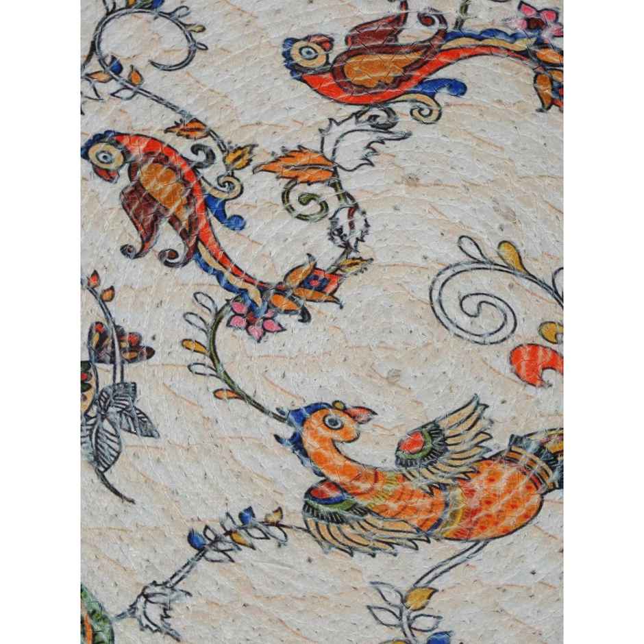 Hosta Homes Pure Cotton Multicolor Sparrows Digitally Printed Table Place Mats | Pack of 2