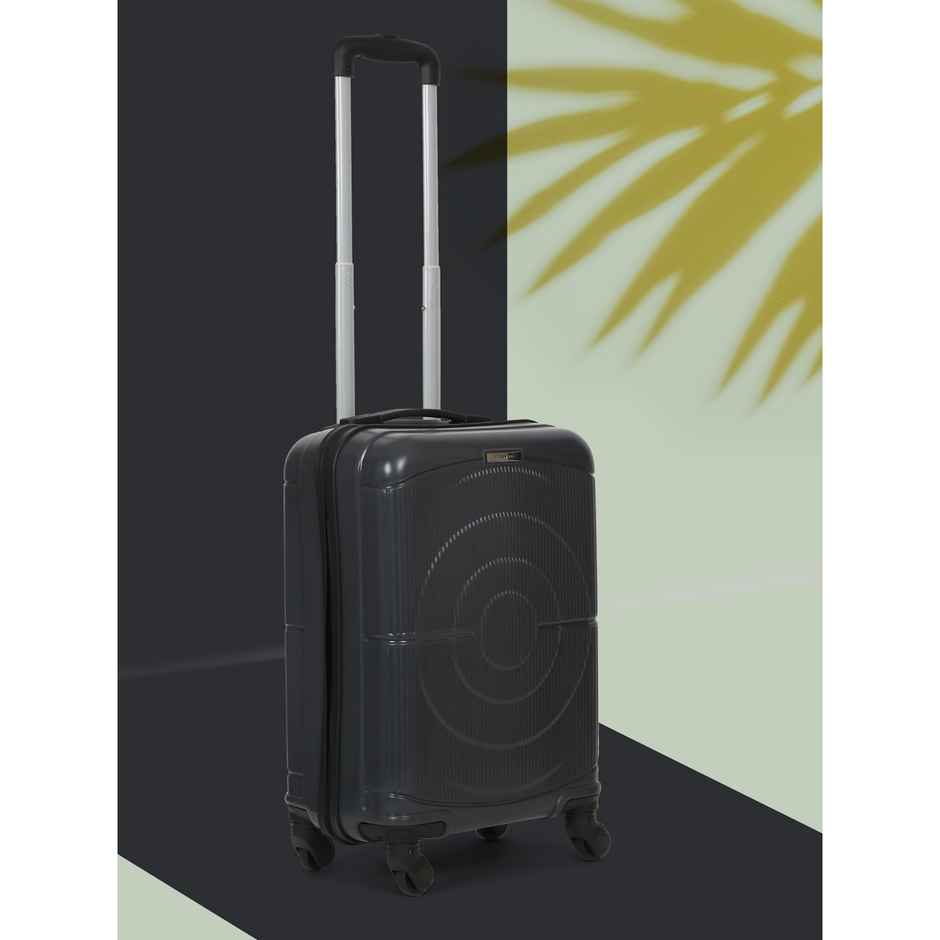 Teakwood Textured PP 40 L Retractable Hard Luggage | Grey - 55 cm