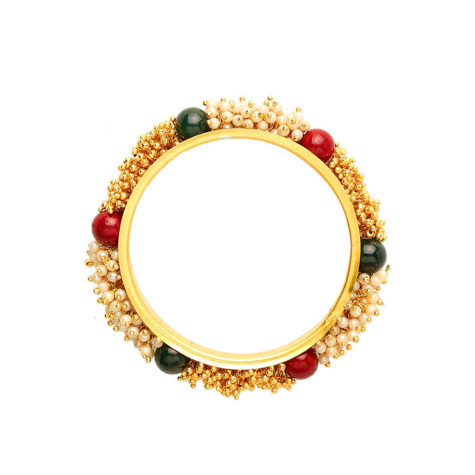 Youbella Golden Gold Plated Alloy Pearl Bangles Jewellery For Girls/Women (2.6)(Ybbn - 91150 - 2.6)