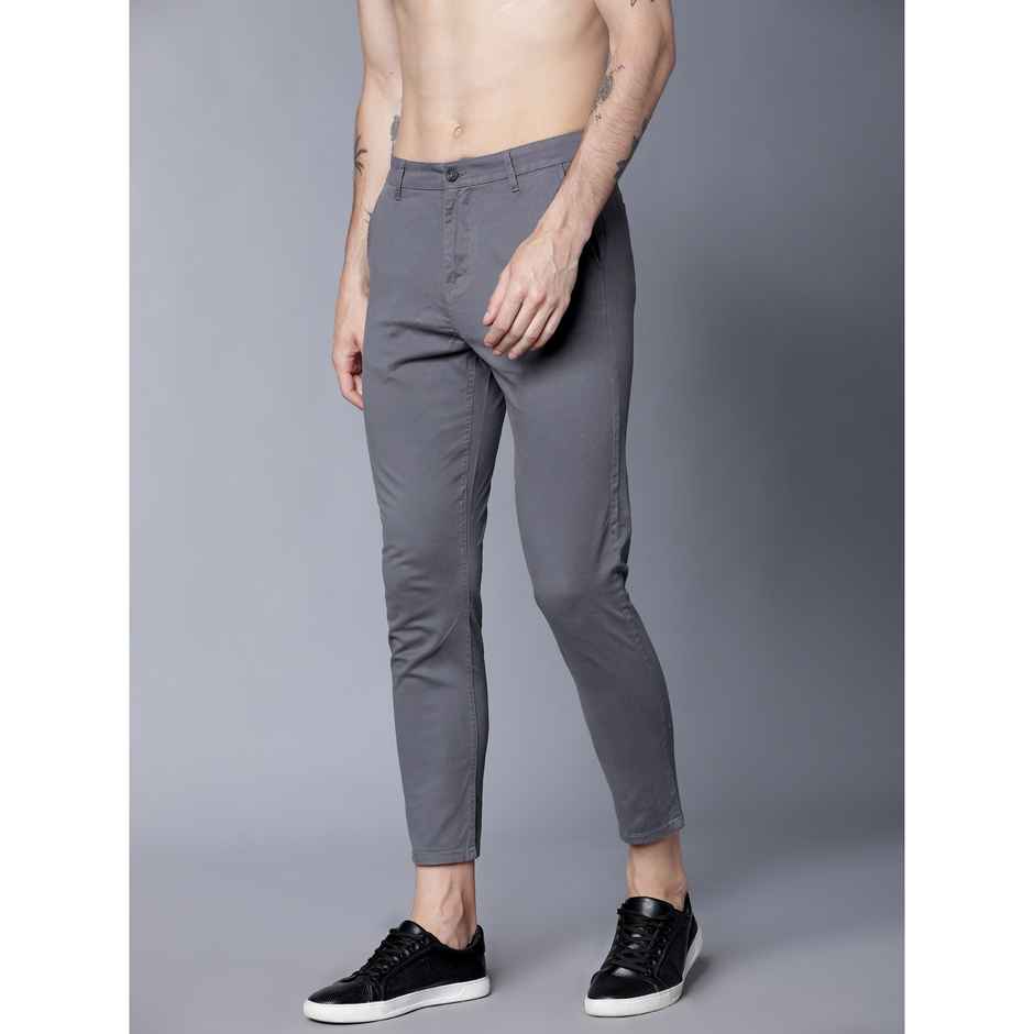 Highlander Men's Tapered Fit Chinos | Grey - 36