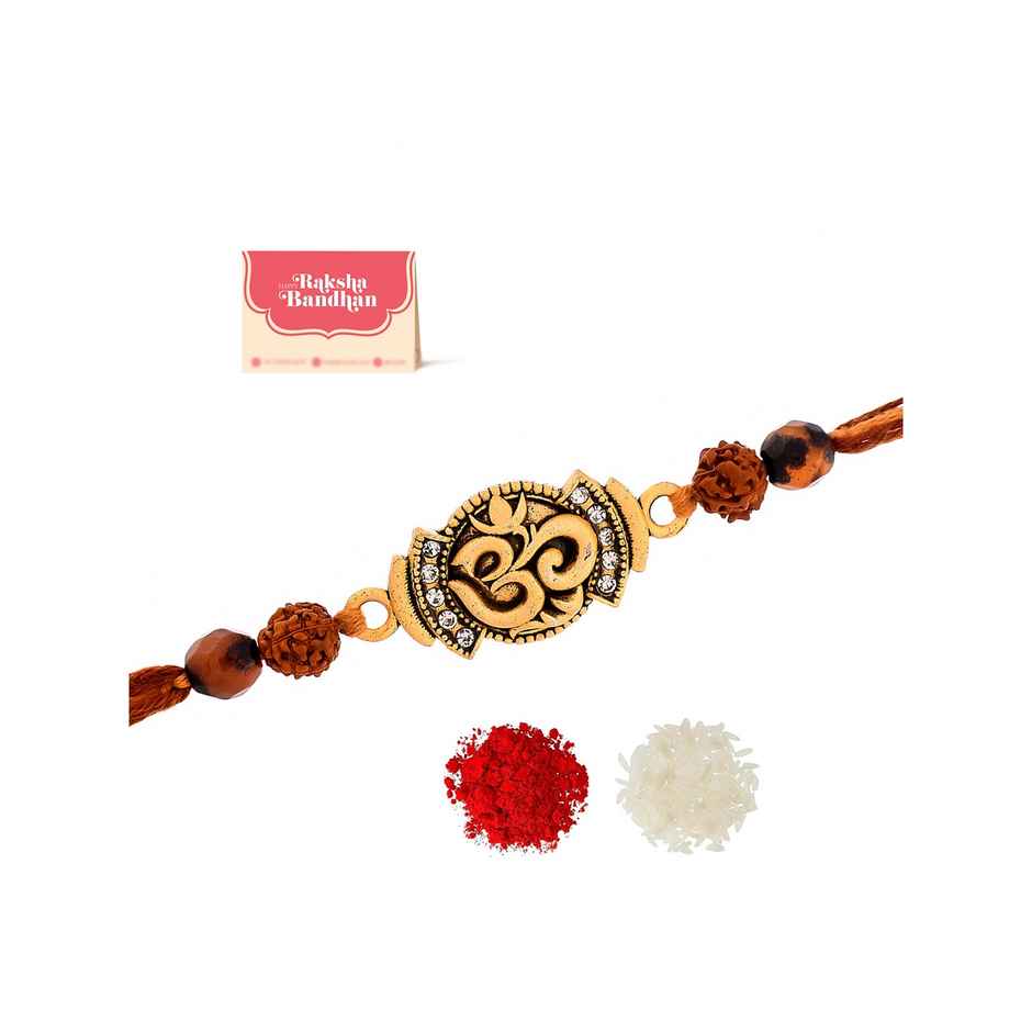 Thread Om Beaded Colourful Threads Rakhi For Brother (Voylla)