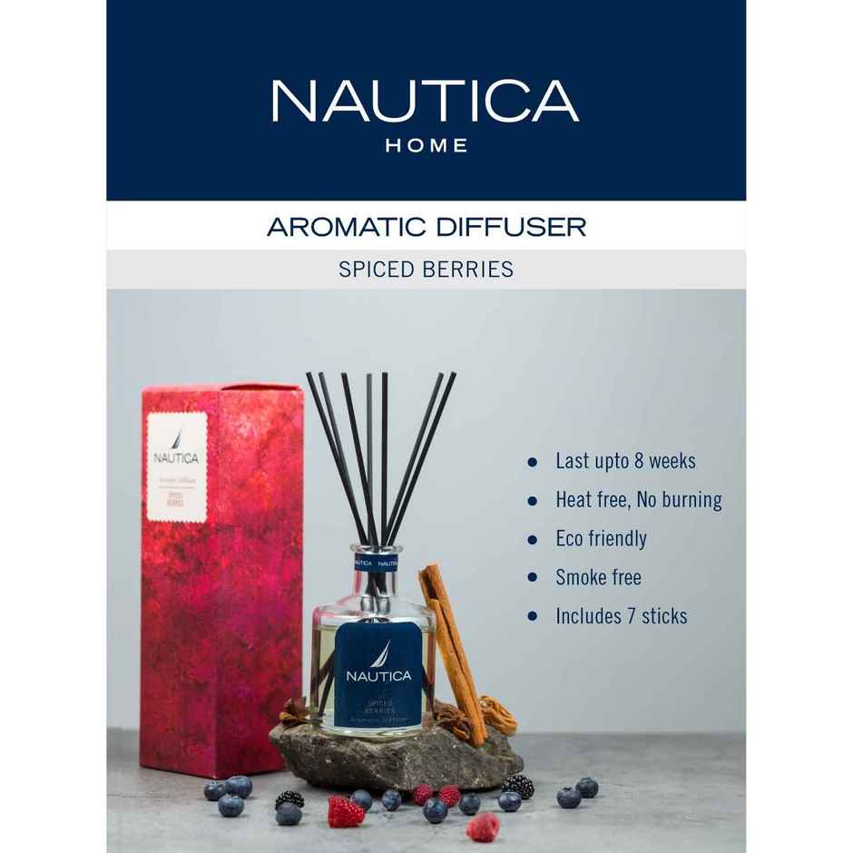 Nautica 100% Natural Aroma Oil Diffuser Set With 7 Reeds 1pc 150ml size | Nomadspiced Berry-Natural