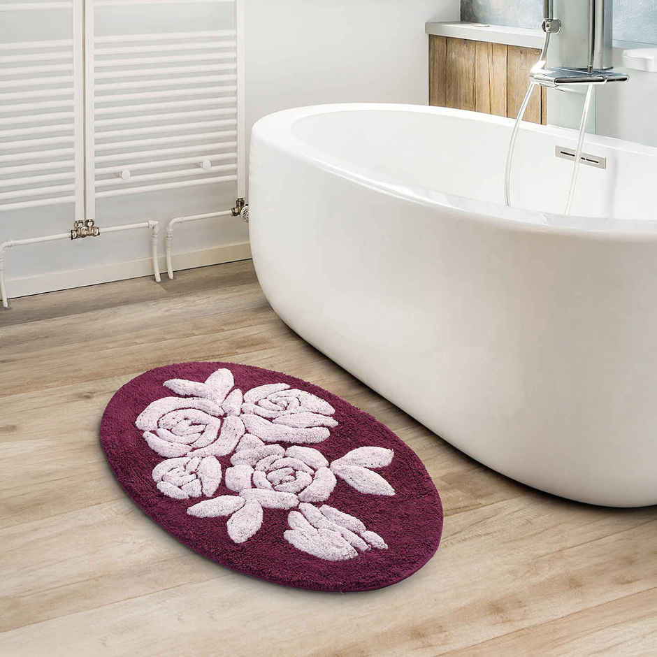 Saral Home Rosa Microfiber Anti-Slip Bath Mat | Purple - 50 x 80 cm