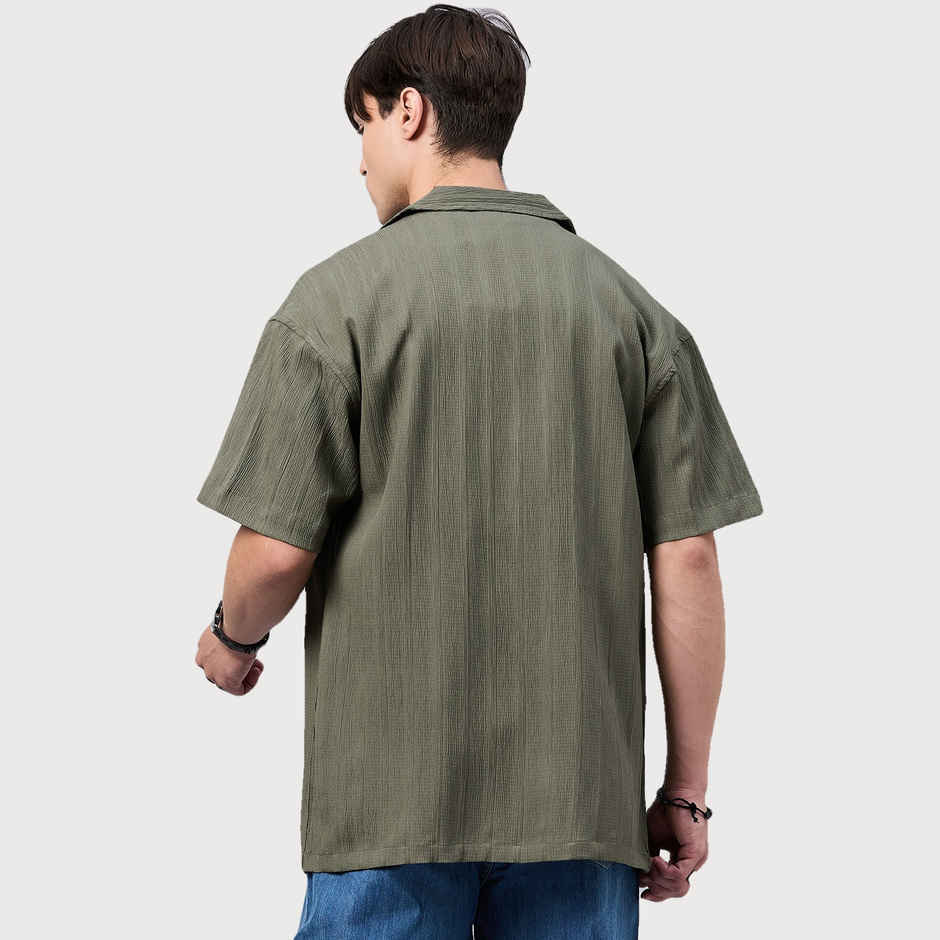 Style Quotient Men Dropped Shoulder solid Shirt | S | SS24SQVEGA - Green