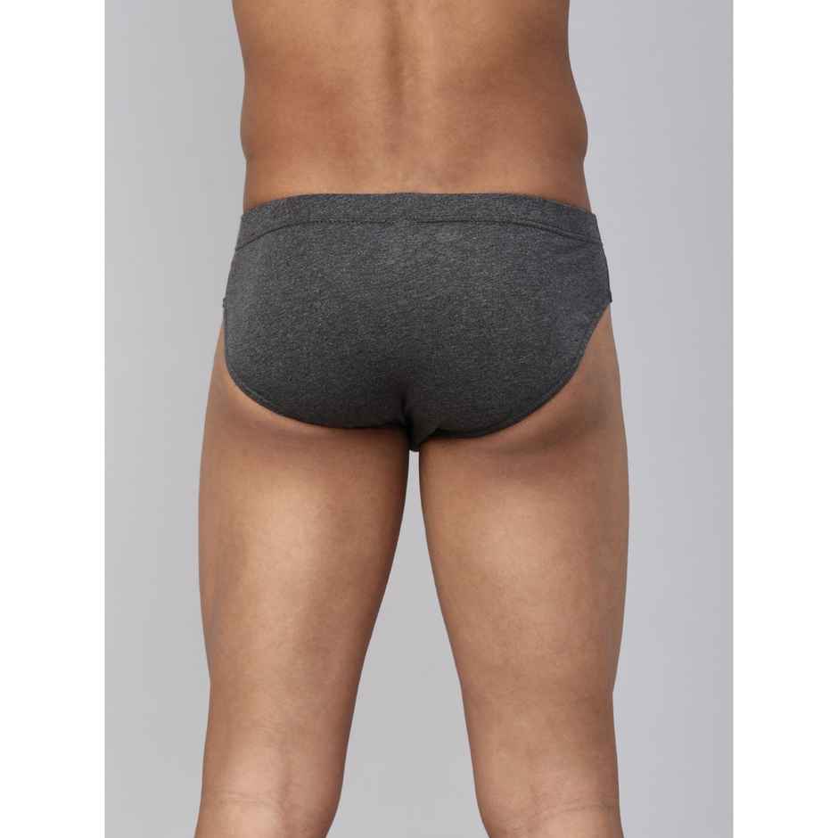 Levi's Innerwear Men's Solid Pure Cotton Brief | Dark Grey Mel and Dark Grey Mel - L