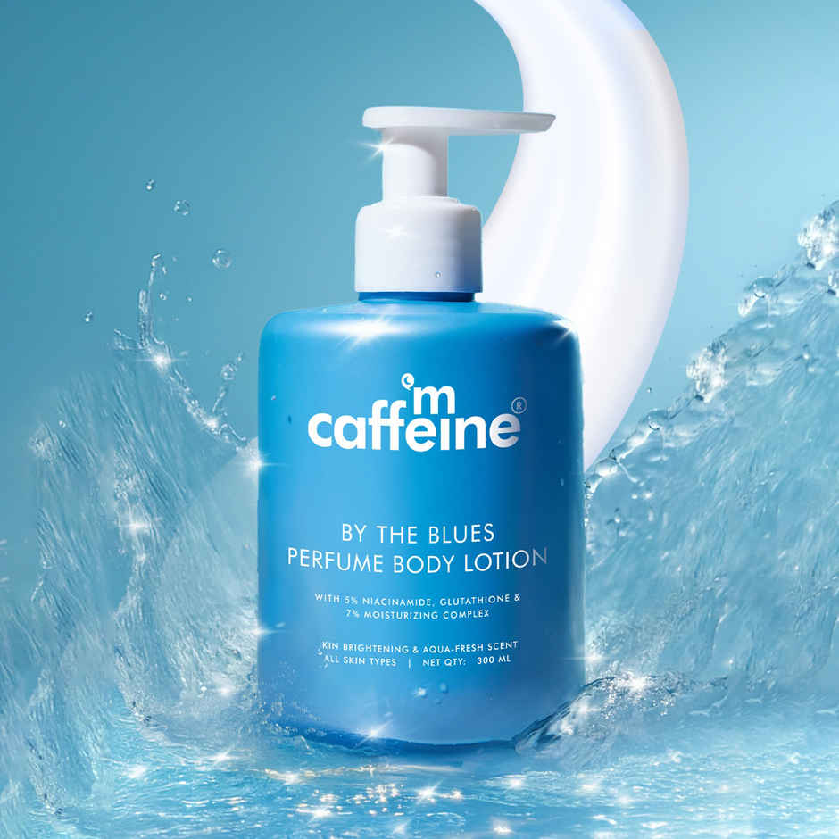 Mcaffeine Sweet Escape Perfume Body Lotion With Niacinamide - Cocoa Butter| Fruity-Floral Fragrance (300g) & Mcaffeine By The Blues Brightening Perfume Body Lotion 5% Niacinamide- Longlasting Aquatic Scent (300ml) Combo