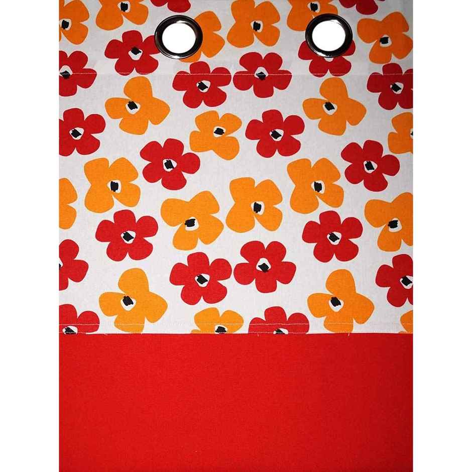 Lushomes Cotton Door Curtain - Red Purple Printed | 8 Eyelets | 7.5 ft | 54 x 90 inch