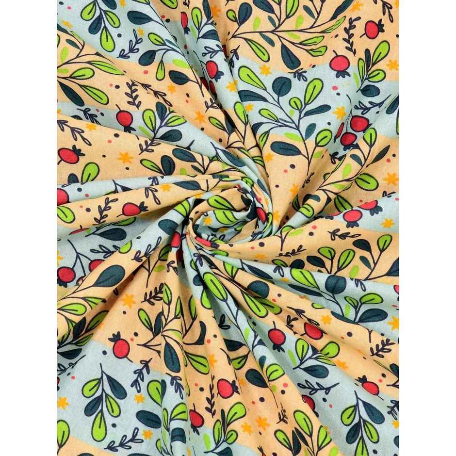 Bombay Dyeing Dream Lover 104 TC 100% Cotton Green & Blue Double Size Bedsheet with 2 Pillow Cover