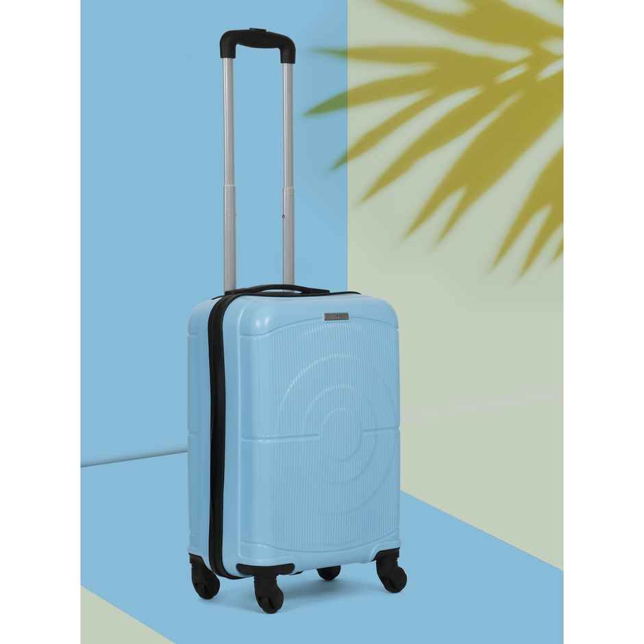 Teakwood Textured PP 32.2 L Retractable Hard Luggage | Astra Cyan - 55 cm
