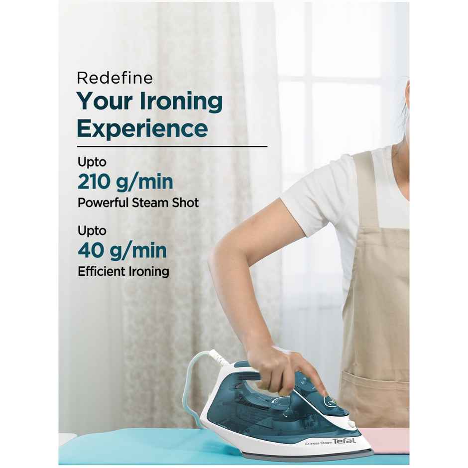 Tefal Express Steam Iron 2400 W, X-Glide Ceramic Soleplate, 40g/min Steam, Wrinkle Remover