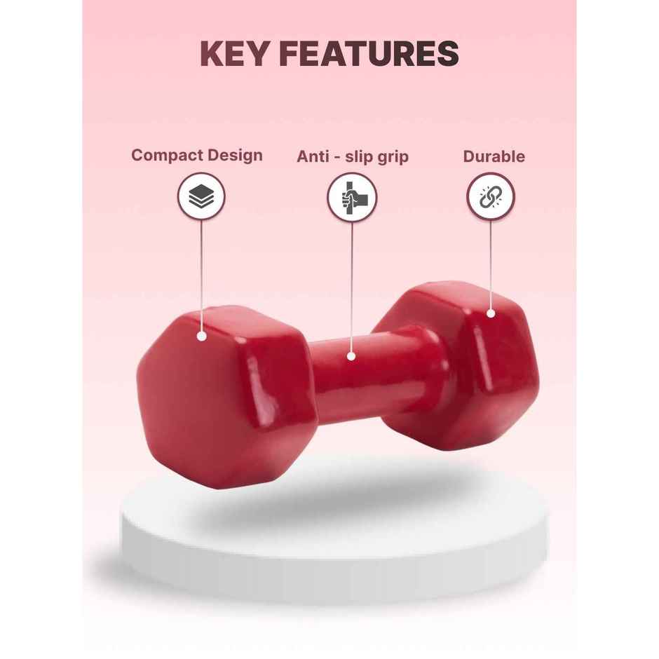 Cult Vinyl Dumbbell Set (2 kg X 2) | Red