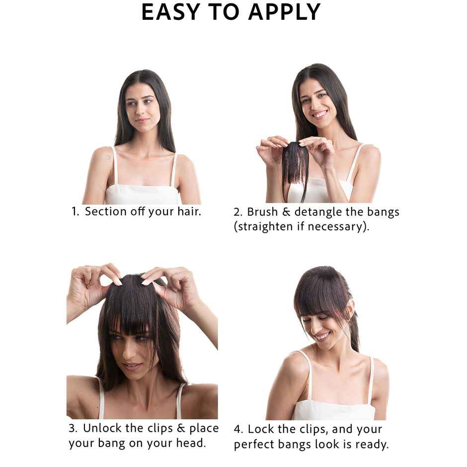 Hair Originals Hair Bangs, Clip-In Fringe Hairpiece For Instant Volume & Style Natural Black