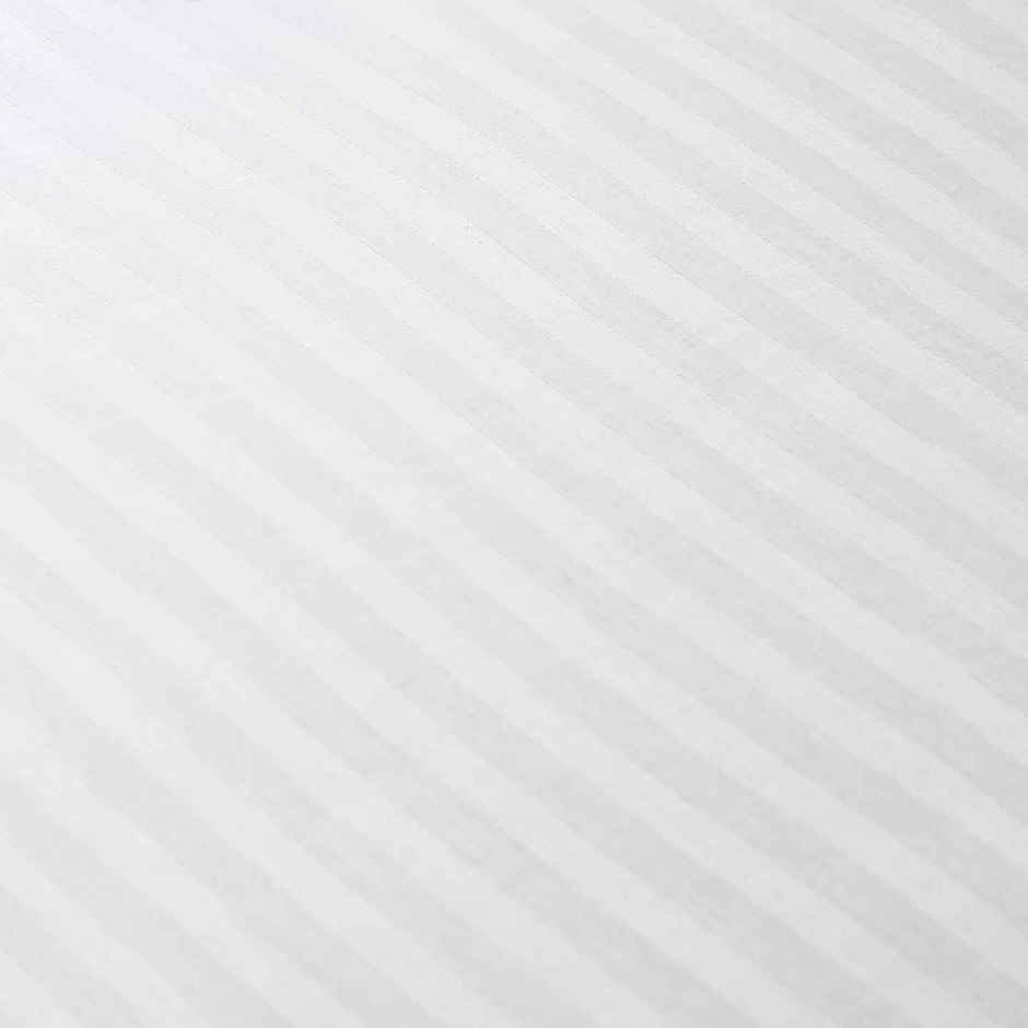 Hosta Homes King Size Satin Cotton Striped 300 Tc Bed Sheet, 2 Pillow Covers | White | 108 x 108 in