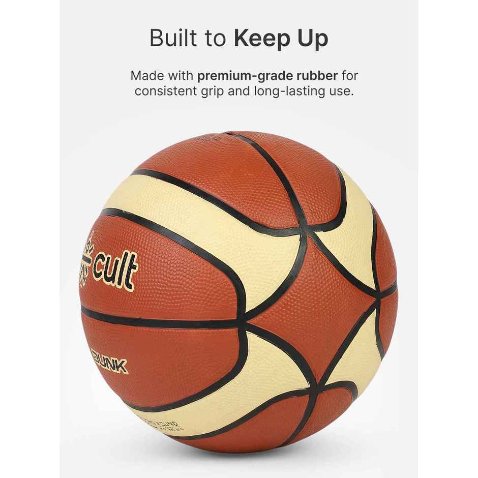 Cultfit Basketball Premium Dunk Size 7 | Brown & Cream