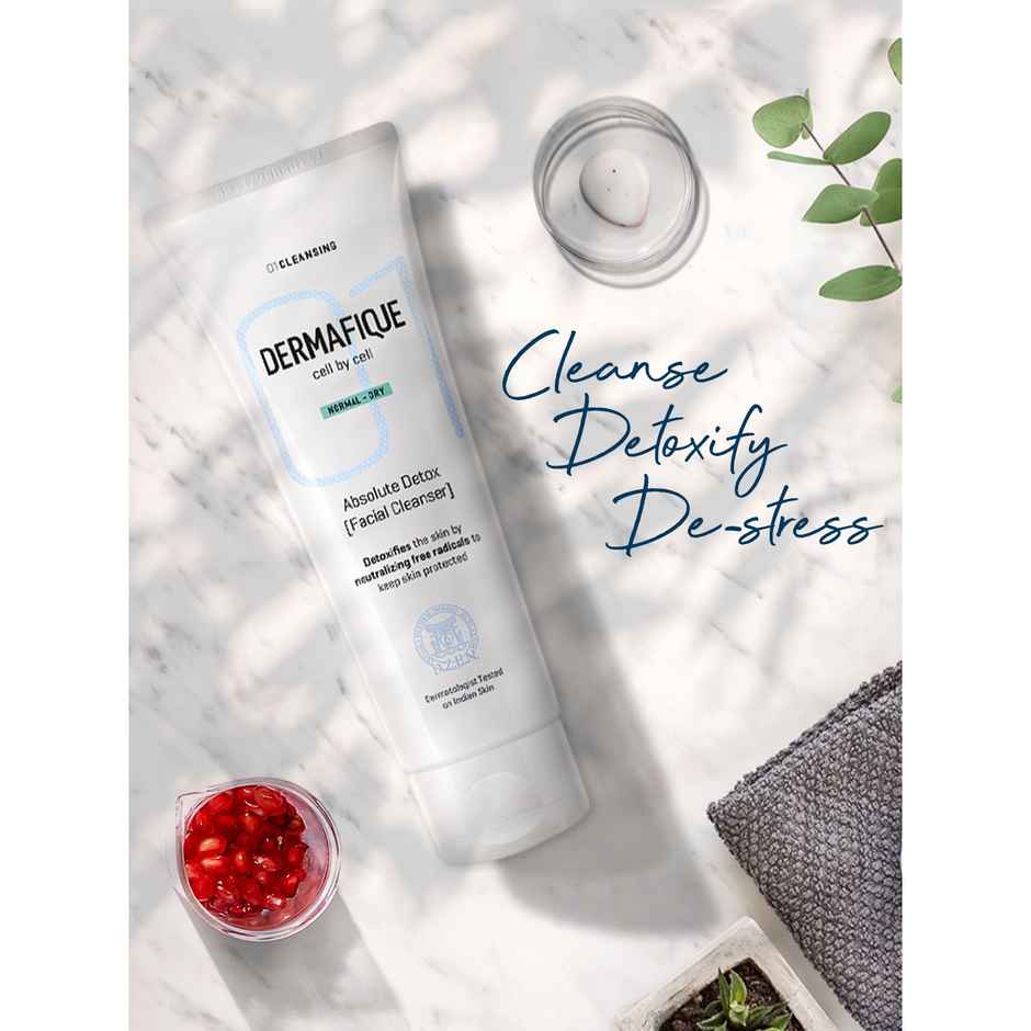 Dermafique Absolute Detox Facial Cleanser 100ml, with Bio-Active Cellulose Beads
