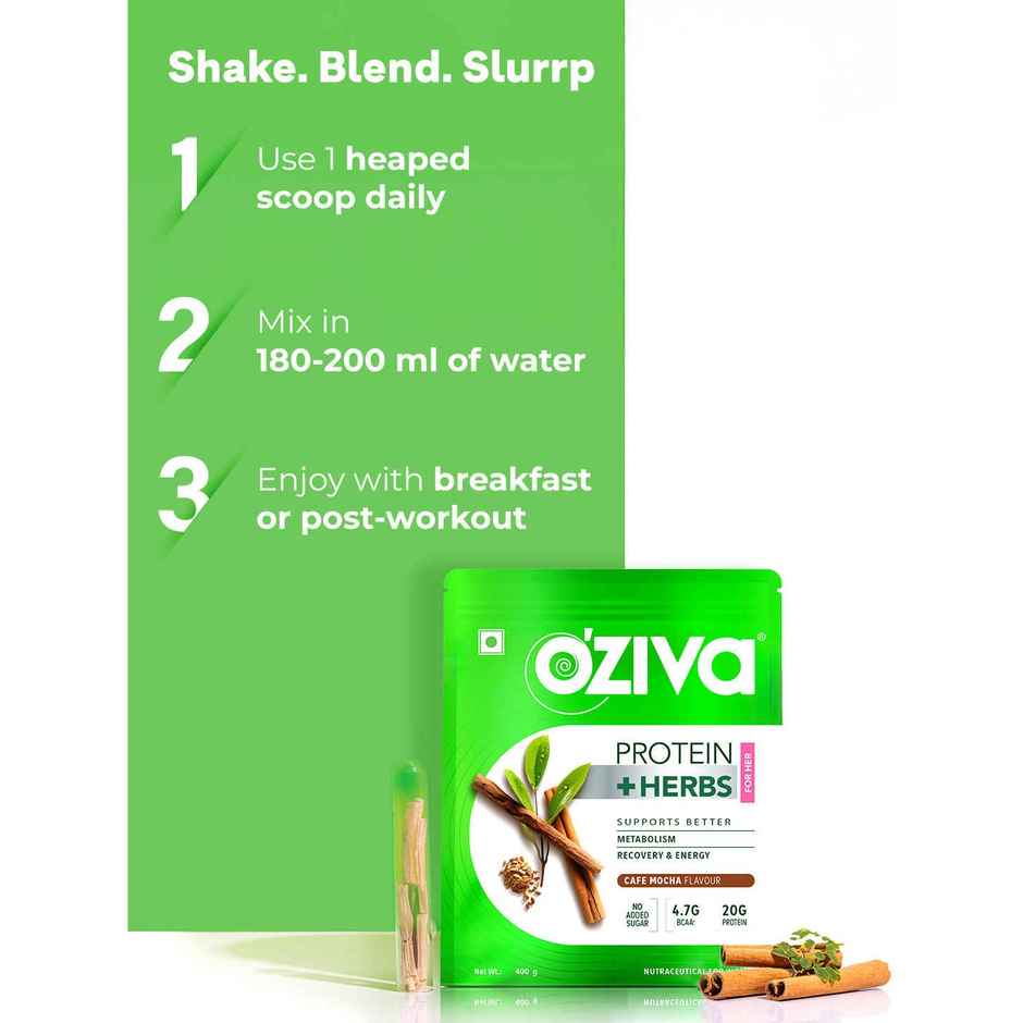 Oziva Protein & Herbs For Women | Whey Protein For Energy, Metabolism Blend | Chocolate