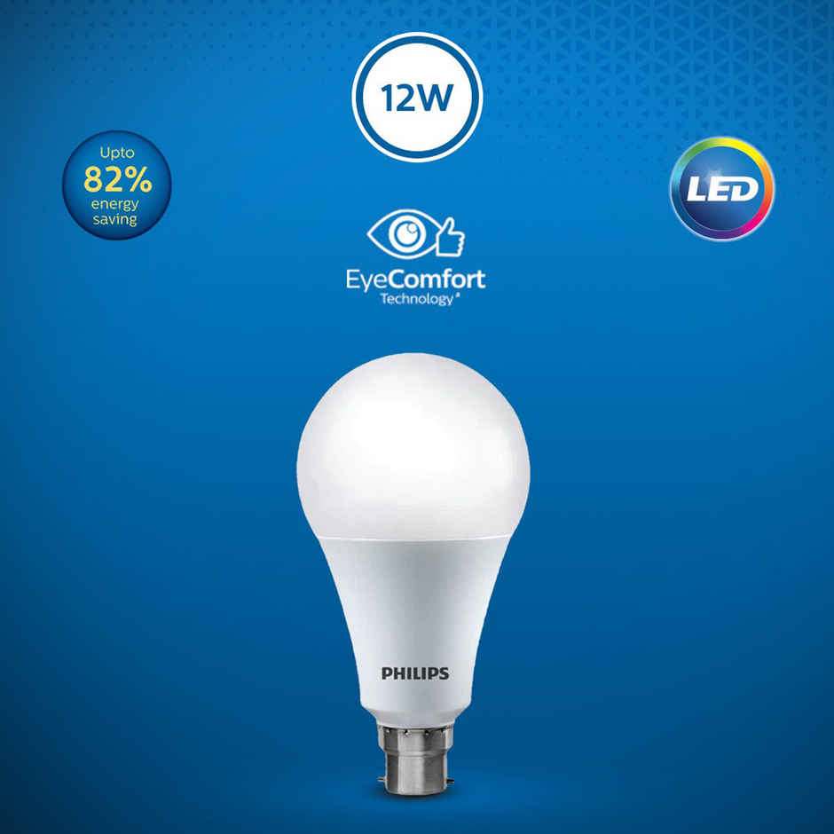 Philips 12Watt Led Bulb |Acebright High Wattage Led Bulb|: Light Bulb| Crystal White | B22 Base Holder