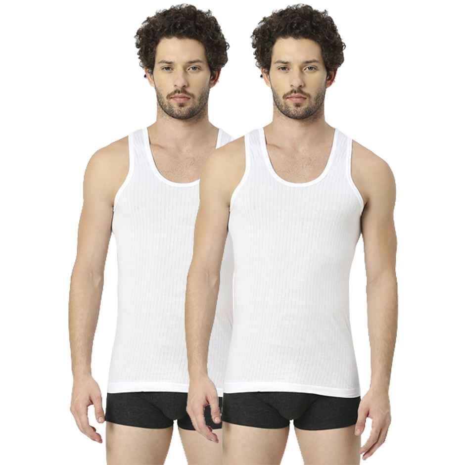Frenchie Mens Vest Elite Rn Pack Of 2 - 85 cm - White