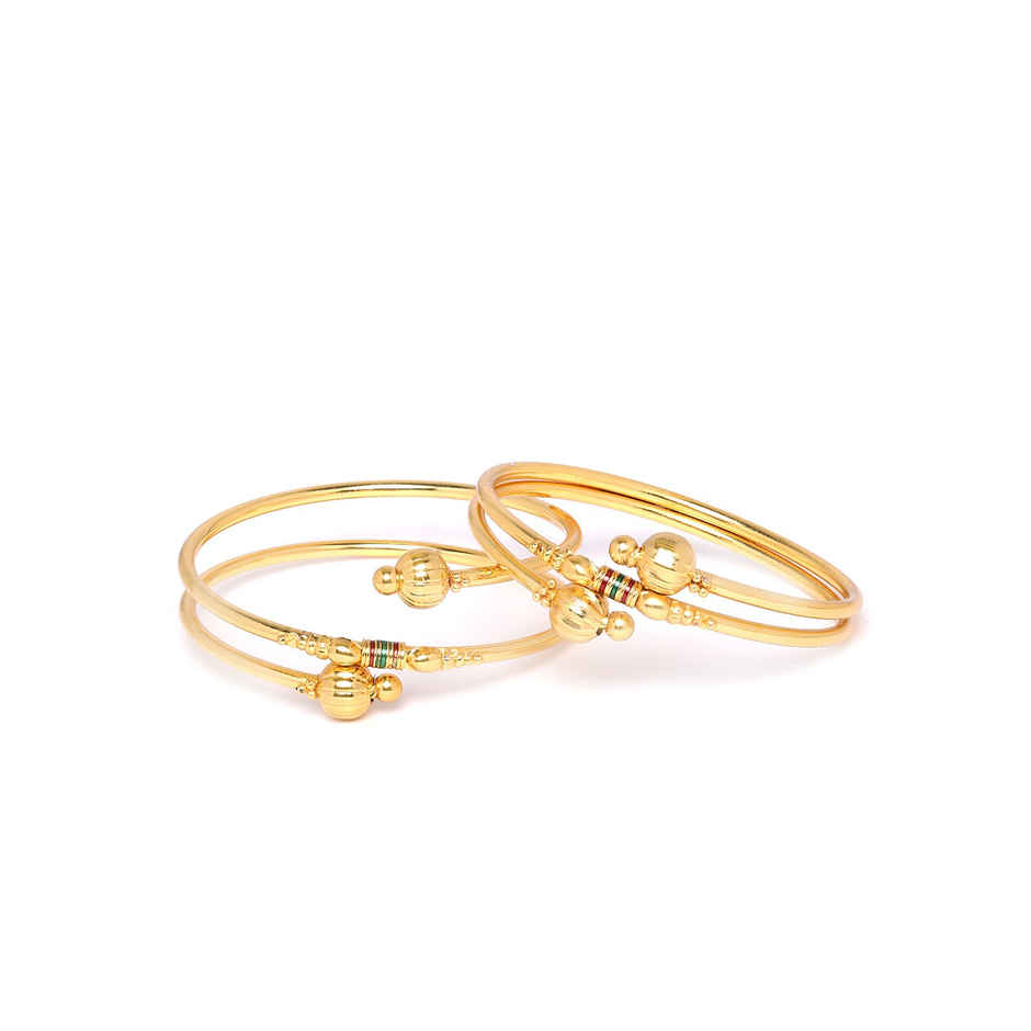 Youbella Stylish Traditional Jewellery Gold Plated Bangle Set For Women (Golden)(Ybbn - 91144 - 2.4)