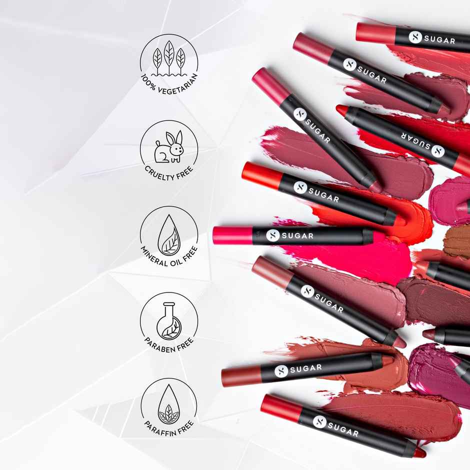 SUGAR Cosmetics Matte As Hell Crayon Lipstick - 01 Scarlett O'Hara