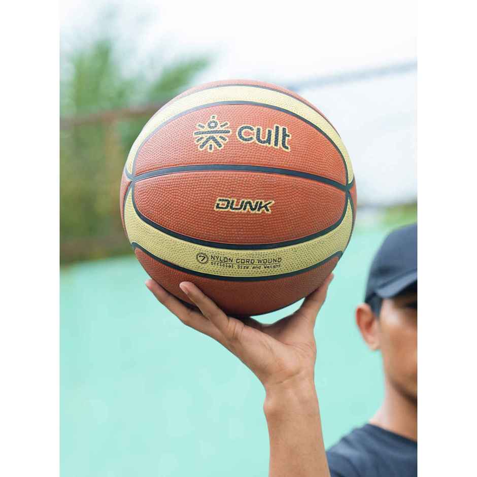 Cultfit Basketball Premium Dunk Size 7 | Brown & Cream