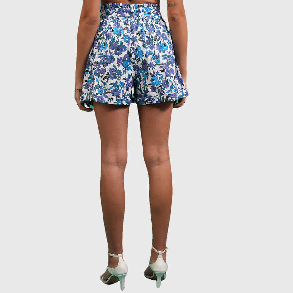 Tokyo Talkies Women's Printed Paperbag Shorts | Multicolor | 28