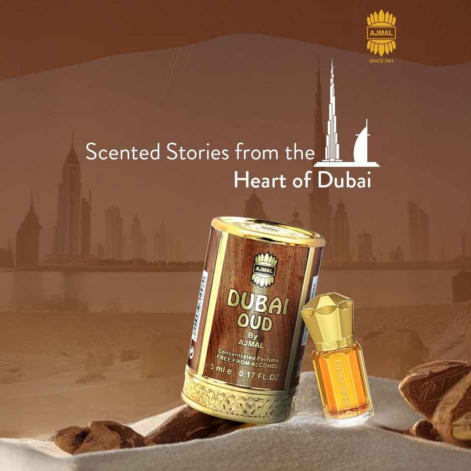 Ajmal Dubai Oud Concentrated Perfume Free From Alcohol For Unisex