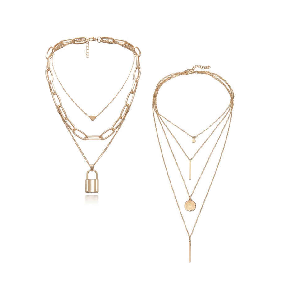 Youbella Jewellery Stylish Combo Of Two Necklace Chains For Women And Girls(Ybnk - 5924)