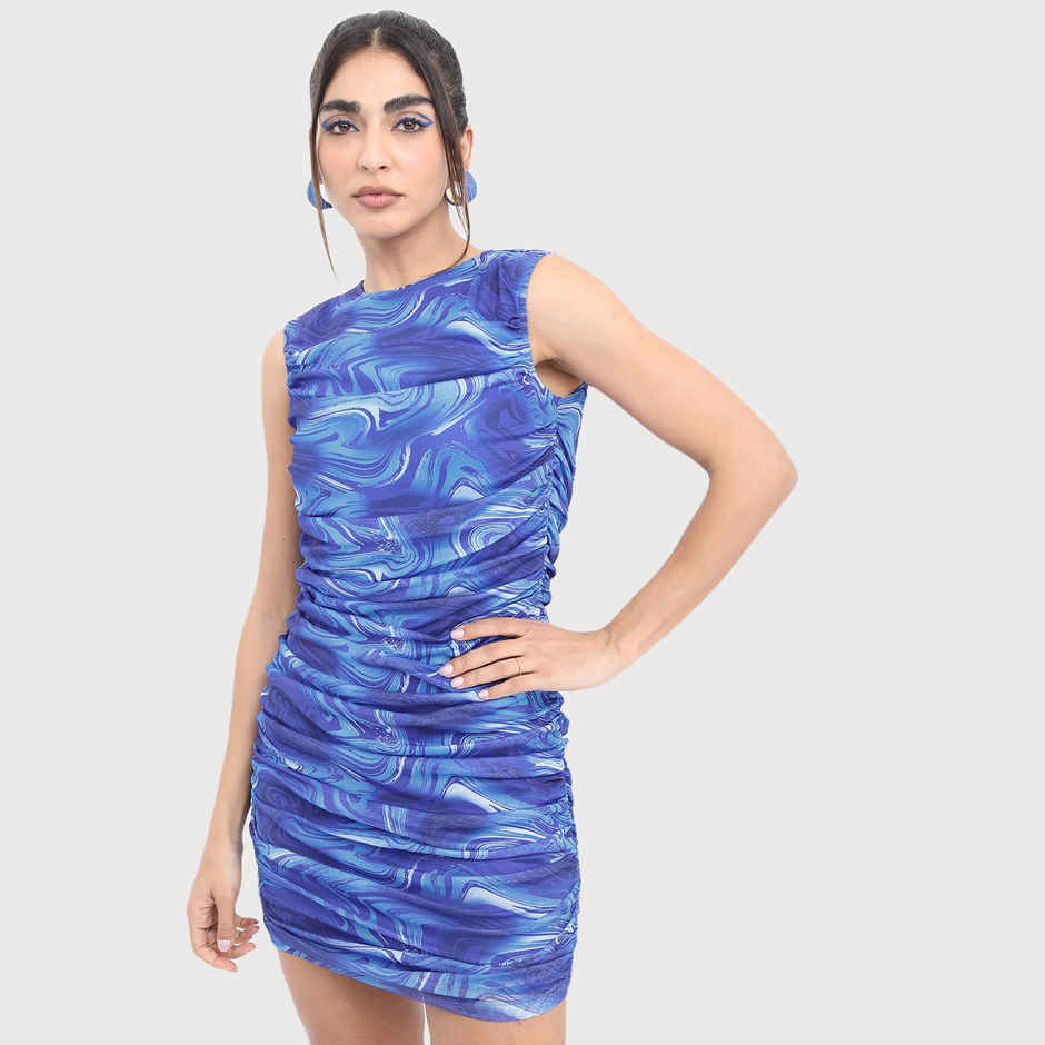 Ketch Women's Abstract Printed Sheath Dress | Blue - S